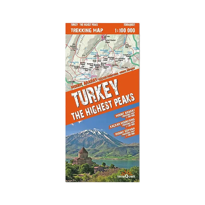 Turcja. Najwyższe szczyty. Laminowana mapa trekkingowa