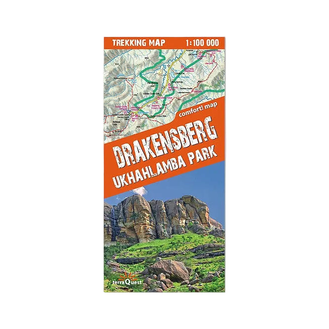 Góry Smocze. Park Ukhahlamba. Laminowana mapa trekkingowa