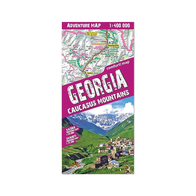 Gruzja. Laminowana mapa samochodowo - turystyczna