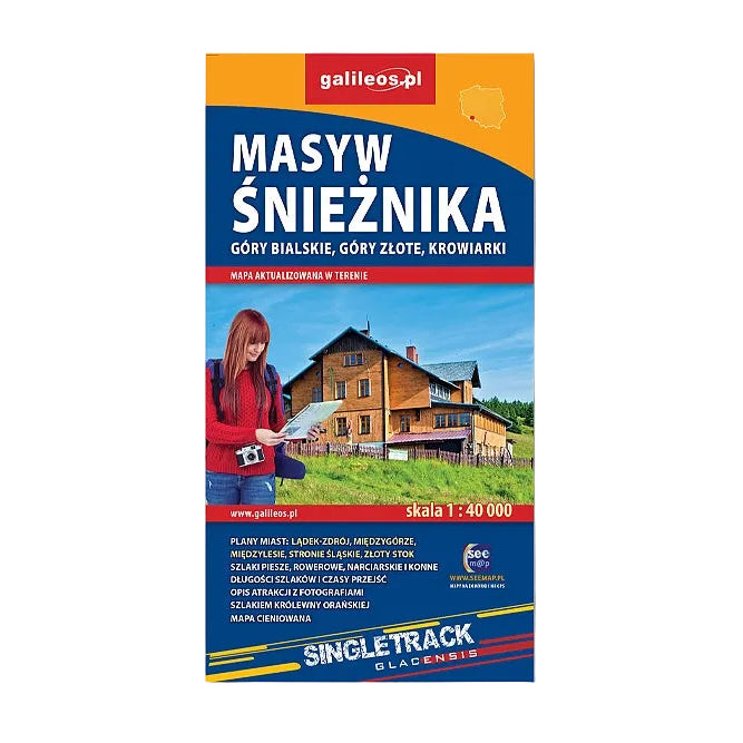 Masyw Śnieżnika, Góry Bialskie, Góry Złote, Krowiarki 1:40 000. Mapa aktualizowana w terenie