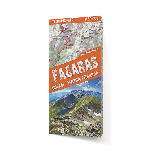 Góry Fogaraskie, Bucegi, Piatra Craiului. Laminowana mapa trekkingowa