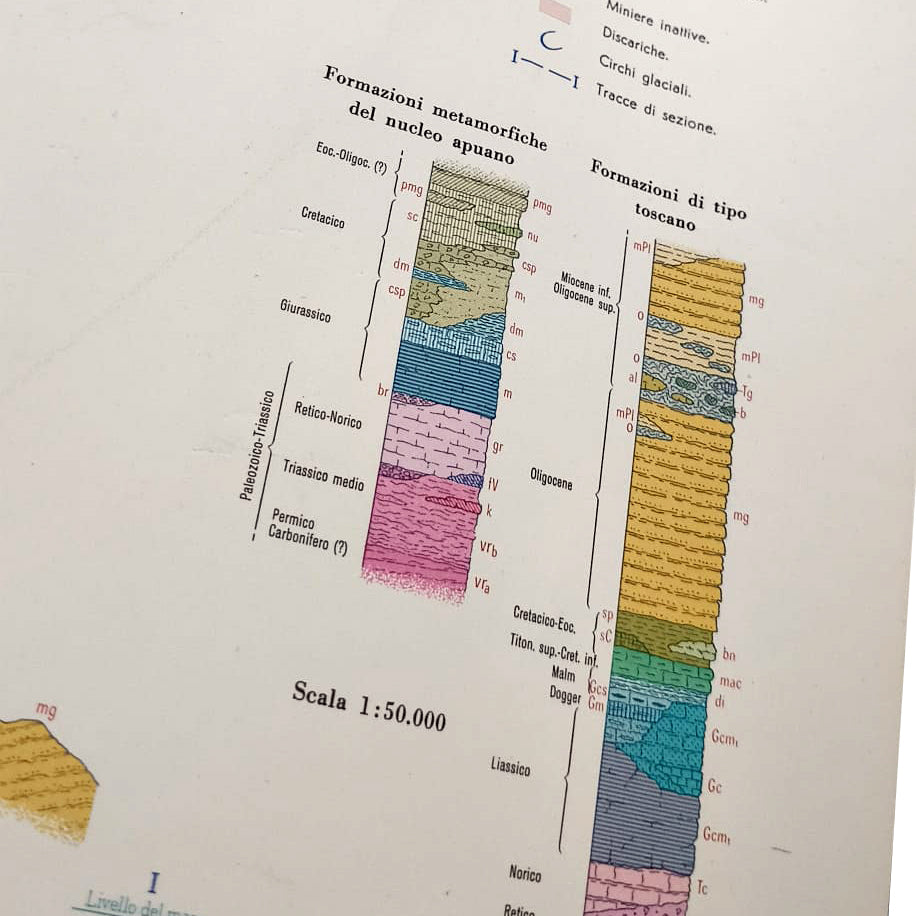 Carta Geologica d'Italia. Massa. 1:25.000 (Mapa Geologiczna Włoch)