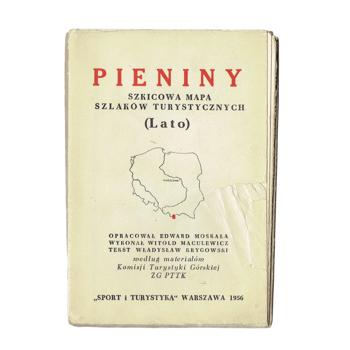Pieniny. Szkicowa mapa szlaków turystycznych (Lato)