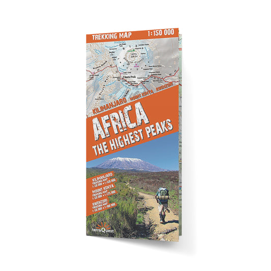 Afryka. Najwyższe szczyty. Laminowana mapa trekkingowa