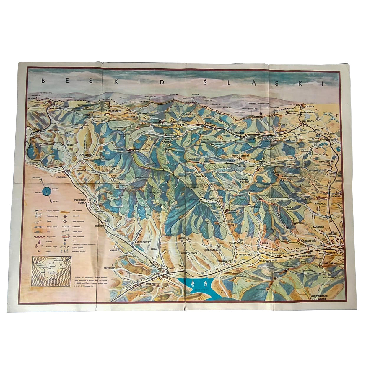 Beskid Śląski. Mapa panoramiczna