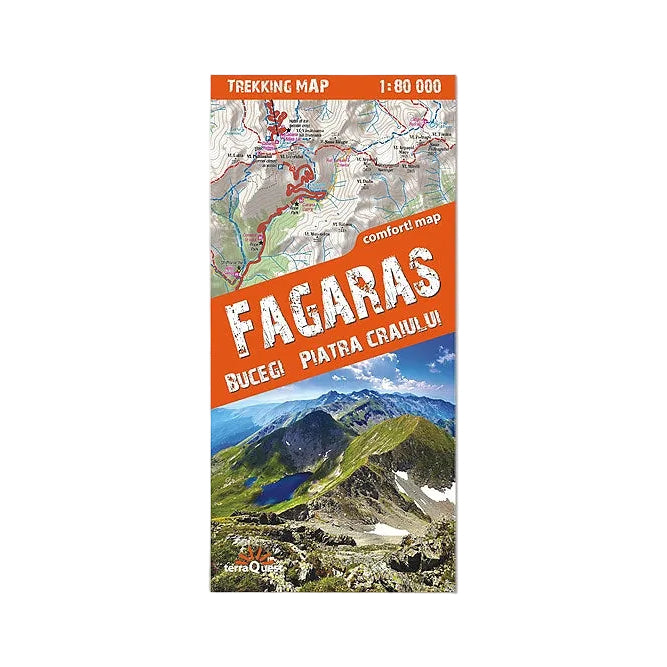 Góry Fogaraskie, Bucegi, Piatra Craiului. Laminowana mapa trekkingowa