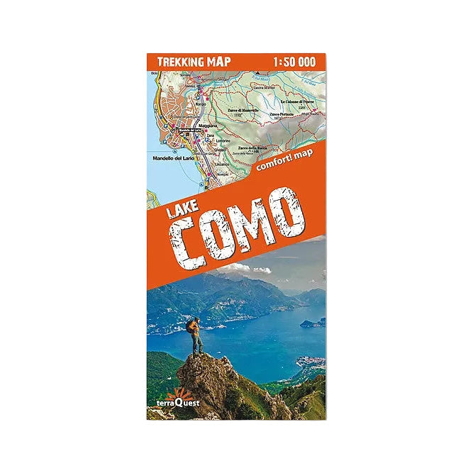 Jezioro Como. Laminowana mapa trekkingowa