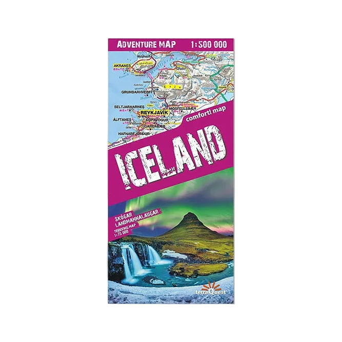 Islandia. Laminowana mapa samochodowo - turystyczna