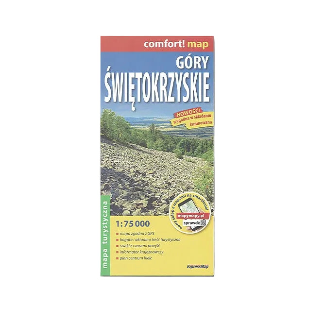 Góry Świętokrzyskie.  Laminowana mapa turystyczna