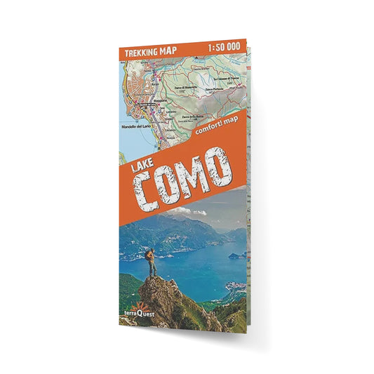 Jezioro Como. Laminowana mapa trekkingowa
