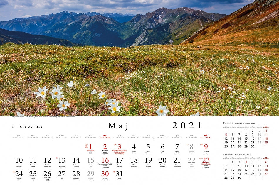 Kalendarz ścienny wieloplanszowy TATRY W PANORAMIE 2021