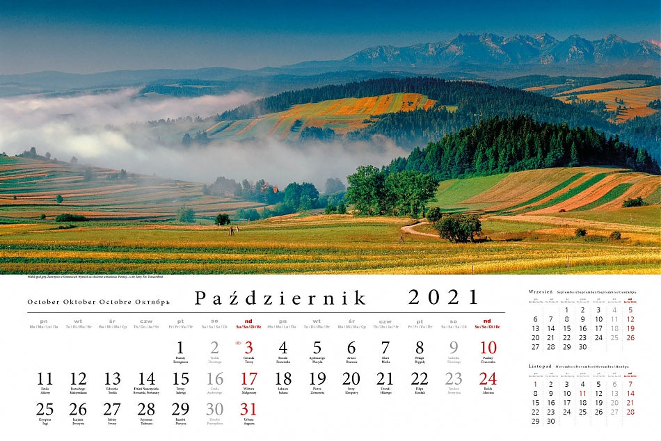 Kalendarz ścienny wieloplanszowy TATRY W PANORAMIE 2021