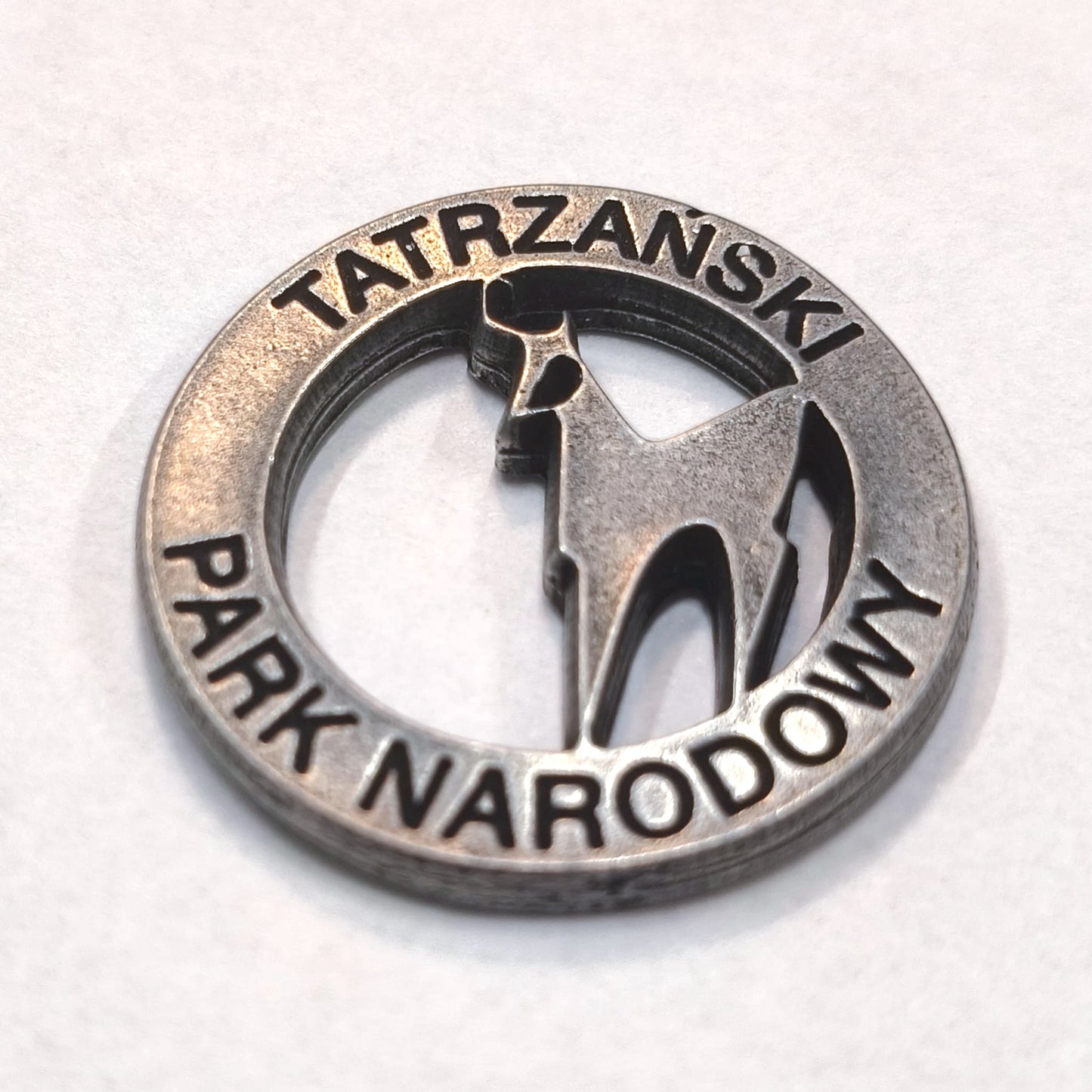 Magnes metalowy. Logo TPN