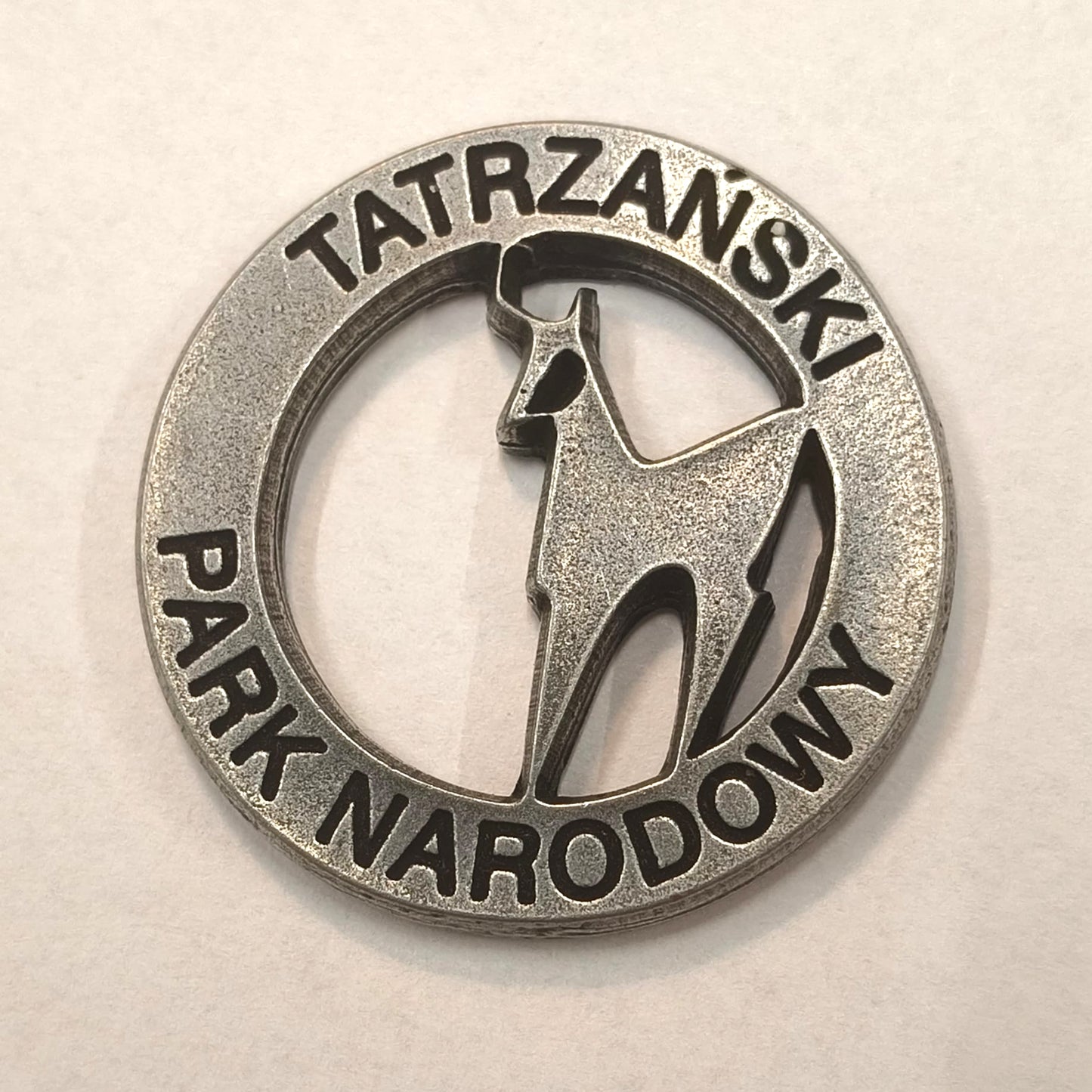 Magnes metalowy. Logo TPN