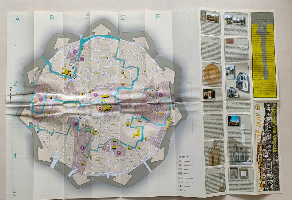 Nicosia walled city. Walking Poute Map