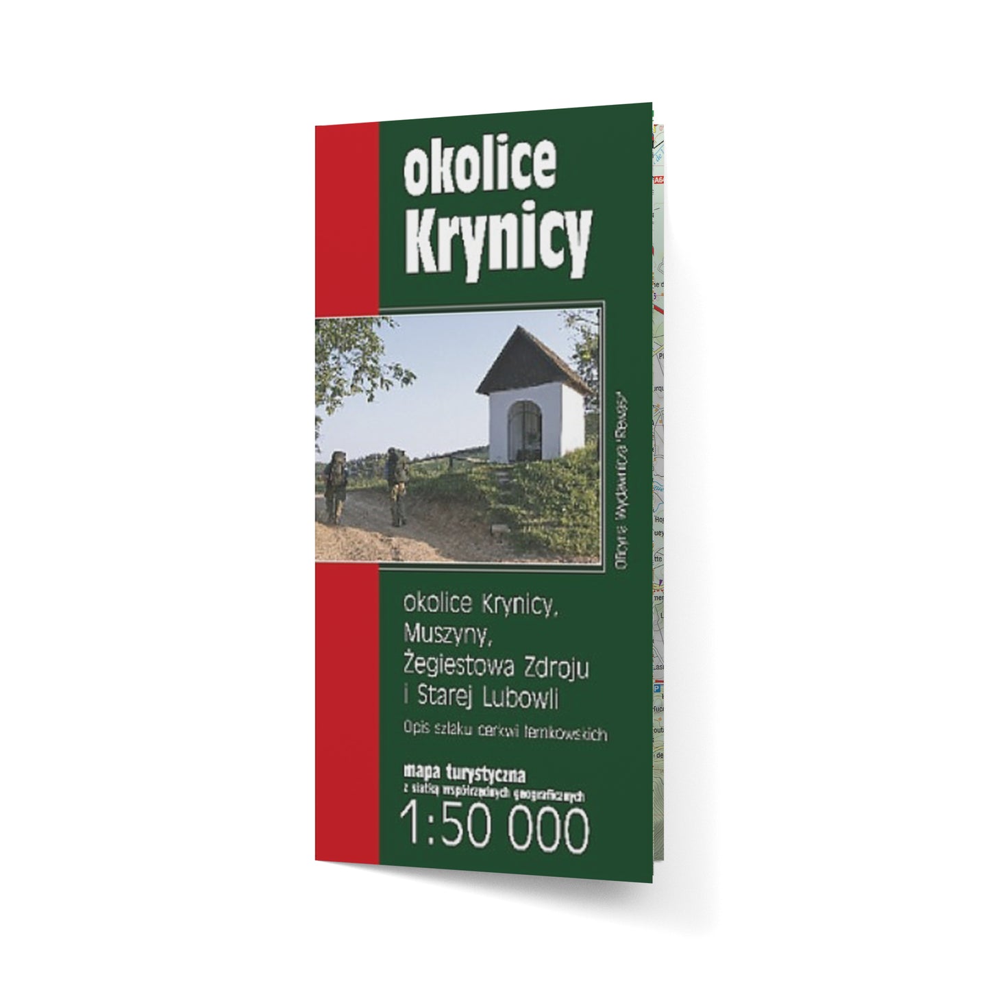 Okolice Krynicy, Muszyny, Żegiestowa Zdroju i Starej Lubowli. Opis szlaku cerkwi łemkowskich. Mapa turystyczna w skali 1:50 000