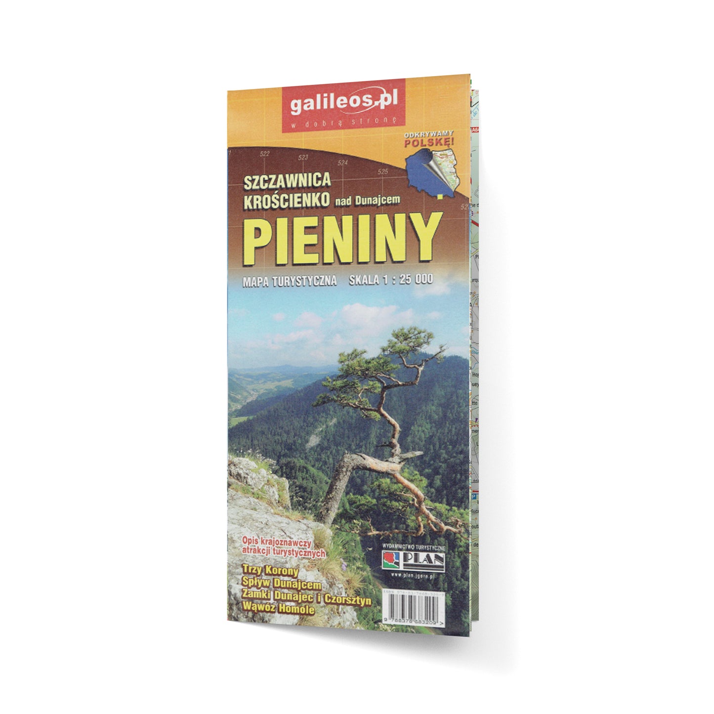 Pieniny. Szczawnica, Krościenko nad Dunajcem. Mapa turystyczna 1:25 000