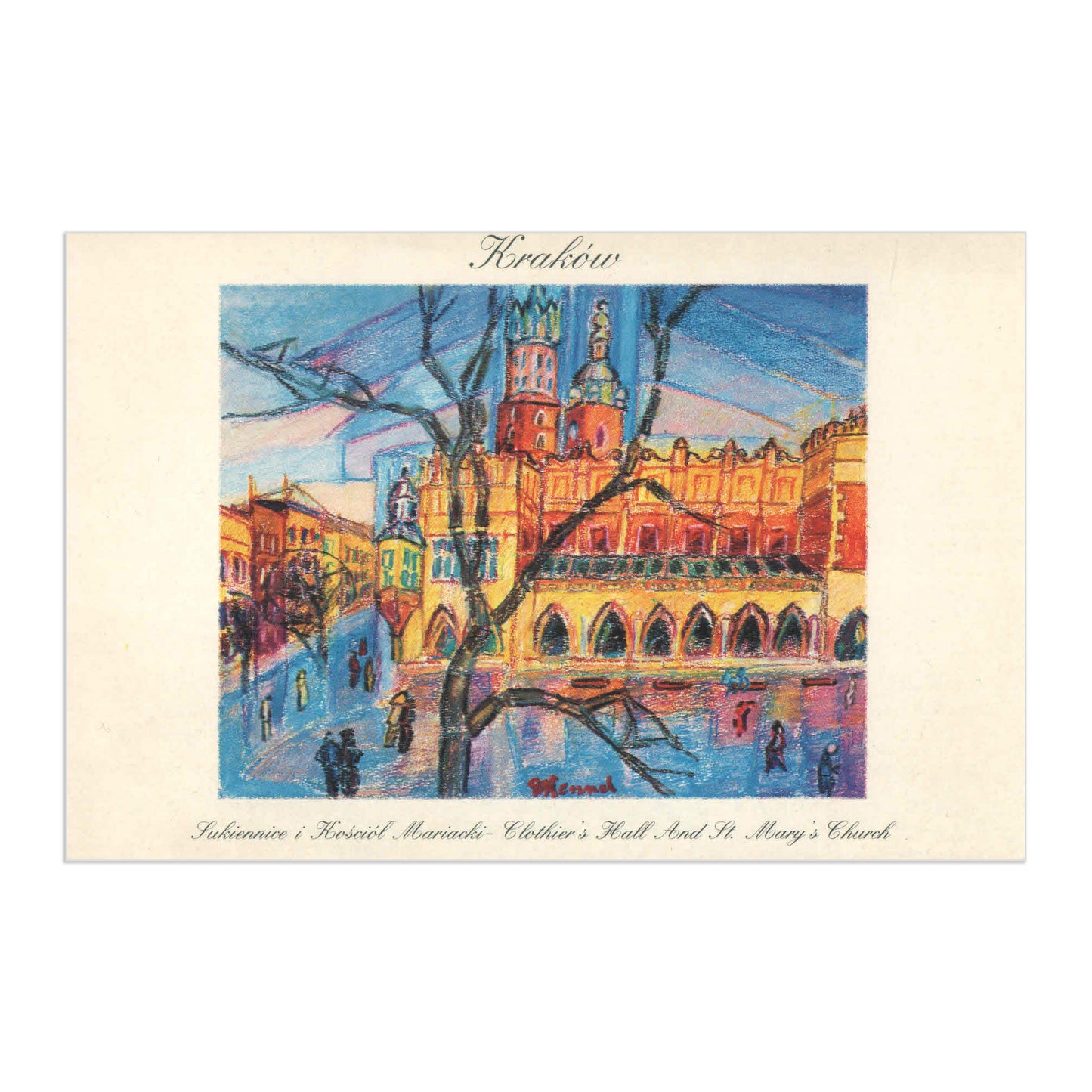 Pocztówka Sukiennice i Kościół Mariacki, Kraków - Roman Hennel