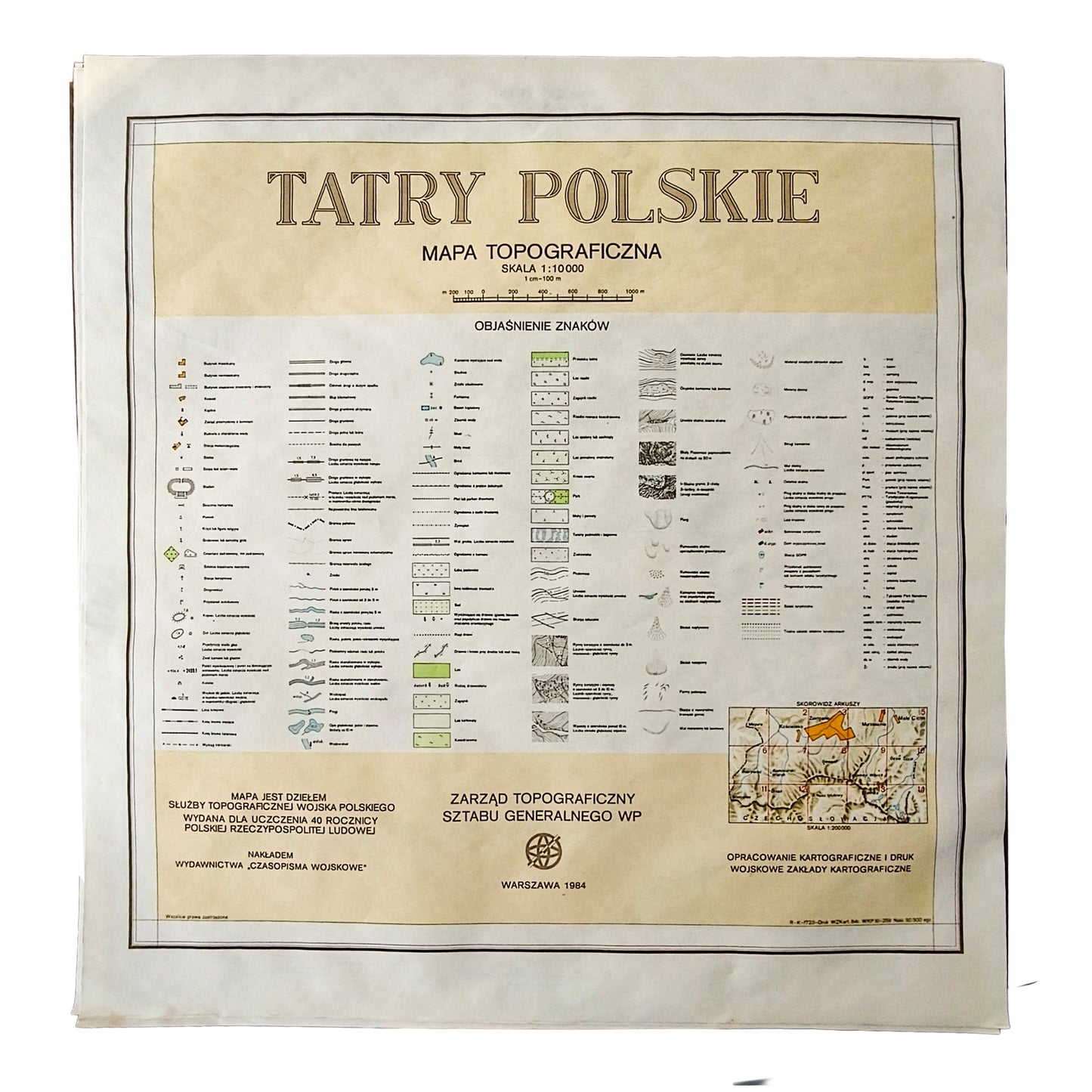 Tatry Polskie. Mapa topograficzna w skali 1:10.000
