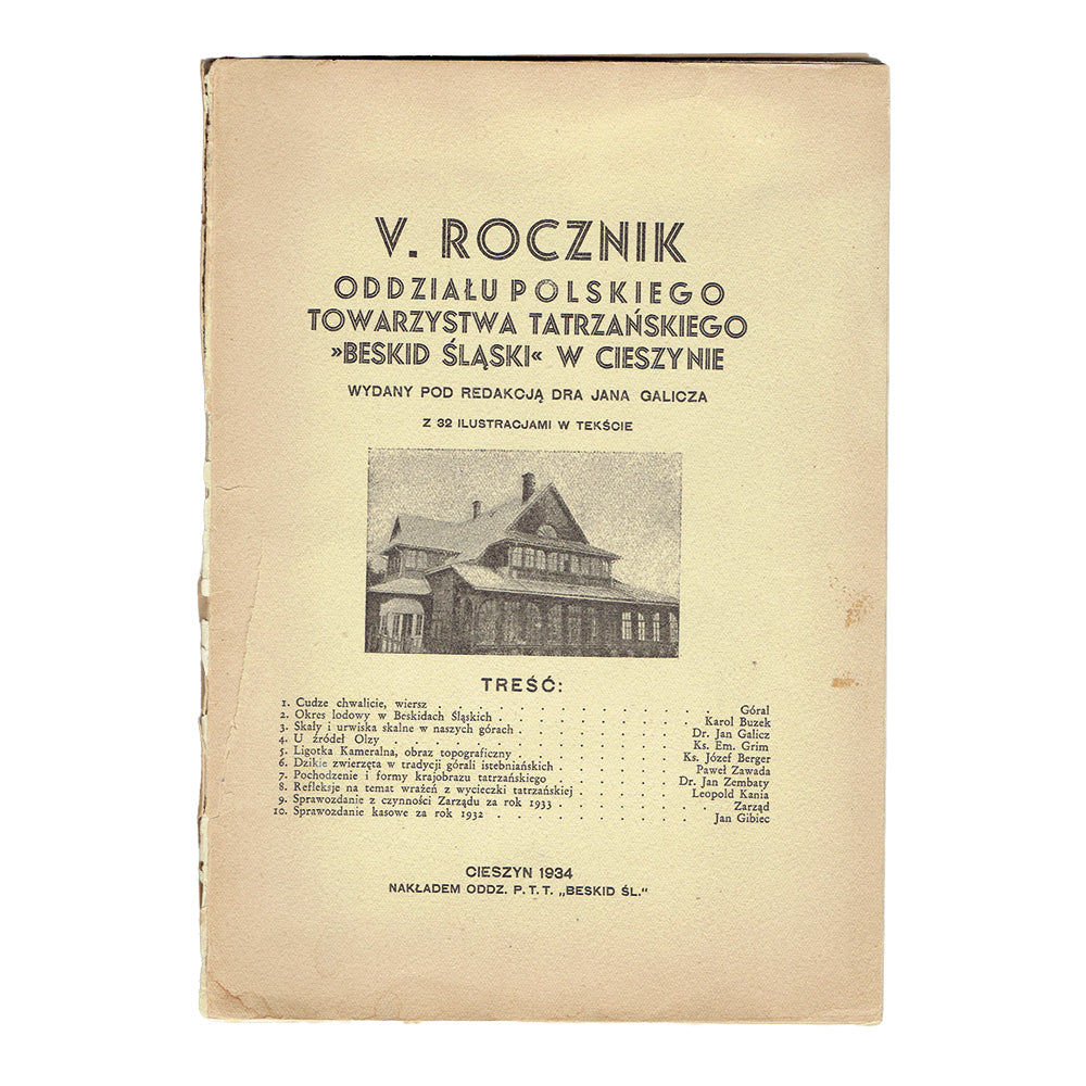 V Rocznik jubileuszowy Oddziału Polskiego Towarzystwa Tatrzańskiego "Beskid Śląski" w Cieszynie