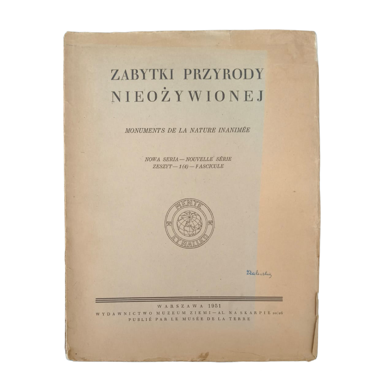 Zabytki przyrody nieożywionej. Nowa seria, zeszyt 1(4)